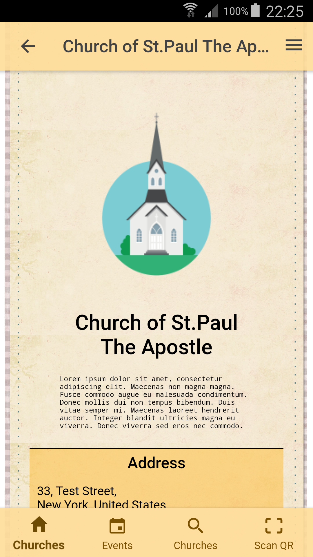 Page of one church
